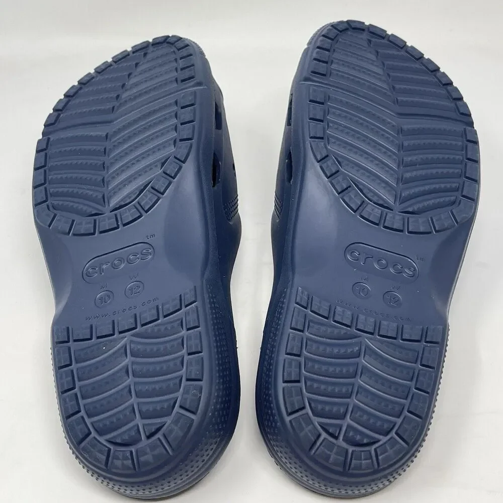 Crocs Coast Slides Sandals Mens 10 Blue Slip On Comfort Casual Beach Summer